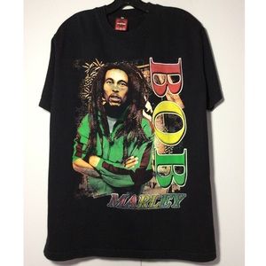 Bob Marley Graphic Band Tee Black Short Sleeve
